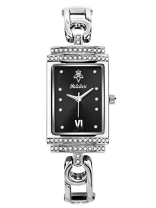 Women quartz watch elegant square rhinestone dial fashion steel bracelet wrist watch luxury