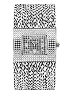 Damen Strass Quadratzifferblatt geflochtenes Armband Quarz Armbanduhr elegante Mode Uhr