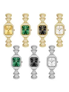 Yalalusi women luxury rhinestone watch square dial stylish quartz wristwatch variant display