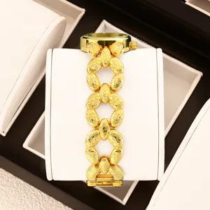 Orologio donna quarzo lusso oro con bracciale maglie quadrifoglio design elegante