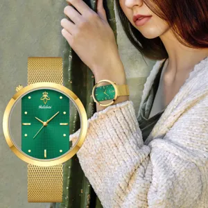 Women Fashion Quartz Watch Hollow Dial Alloy Case Milanese Mesh Strap Casual Luxury Wristwatch