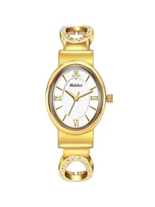 Yalalusi women luxury bracelet watch elegant minimalist gold quartz wristwatch detail design.