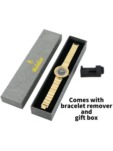 Montre quartz femme luxe or strass Yalalusi avec coffret cadeau et outil de bracelet
