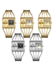 Yalalusi reloj de pulsera mujer diamantes de imitación jaula cuarzo moda elegante