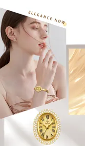 Retro Women Watch Bracelet Quartz Luxury Elegant Oval Zircon Bezel Chic Watch!