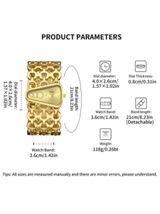 Yalalusi dames quartz horloge met driehoekige wijzerplaat en gouden schakelband, 4.0cm.