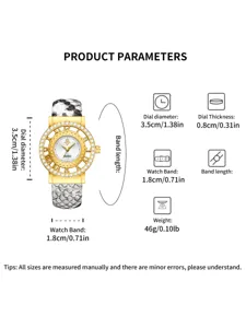 Reloj de cuarzo para mujer Yalalusi con correa de serpiente y esfera de bisel de diamante