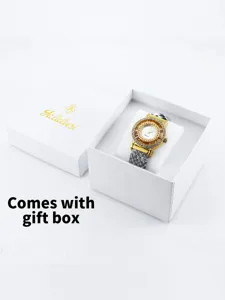 Yalalusi Reloj Cuarzo Mujer Estrás Esfera Hueca Correa Cuero Piel Serpiente Caja Regalo