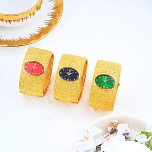 Reloj pulsera brazalete mujer oro lujo esfera ovalada vintage cuarzo elegante fino