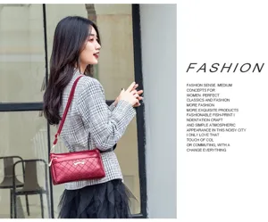 Women quilted shoulder bag wine red crossbody bag elegant fashion commuter handbag for daily use