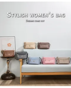 Sac à bandoulière matelassé élégant pour femme avec poches zippées, sac à main décontracté.