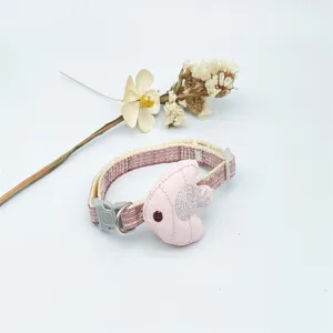 Cute Plaid Cartoon Fish Pet Collar Soft Polyester Adjustable Neck Strap For Cats And Small Dogs Daily Walking Pet Accessories
