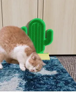 Katzen Selbsthaarbürste Kaktus Design Haustier Eckkratzbürste Wand Massage Spielzeug