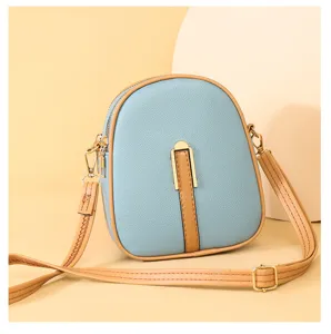 Women vertical crossbody phone bag, stylish small PU leather shoulder bag for daily casual use.
