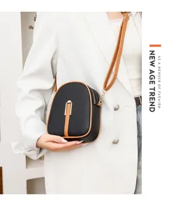 Fashion vertical crossbody phone bag for women, casual stylish pu leather mini shoulder bag.