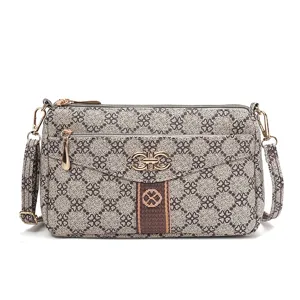 Stylish women crossbody shoulder bag retro clover print mini handbag for daily use