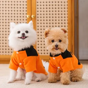 Funny Halloween Pumpkin Pet Costume Fleece Dog Cat Clothes Small Puppy Autumn Apparel Party Holiday Outfit
