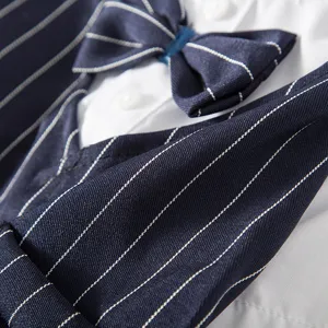 Pet suit dog cat clothing striped vest bow tie formal outfit for small medium large dogs
