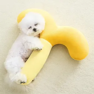 Cute Bean Sprout Pet Pillow Soft Plush Small Dog Cat Neck Pillow Soothing Sleeping Cushion Warm Pet Supplies