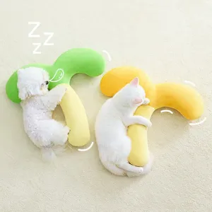 Cute pet plush pillow soft cozy neck support cushion for cats and dogs sleeping use