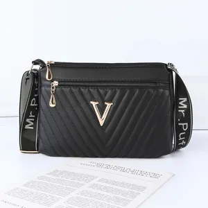 Women Fashion PU Leather Quilted Shoulder Bag Elegant Crossbody Bag Daily Commute Large Capacity Handbag