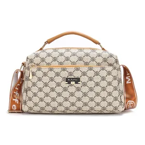 Sac à bandoulière imprimé pour femme, grande capacité, élégant avec poignée supérieure et lanière.