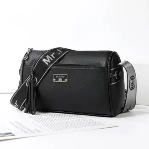 Women Casual PU Leather Shoulder Crossbody Bag Large Capacity Pillow Bag Tassel Solid Color Commuter Handbag