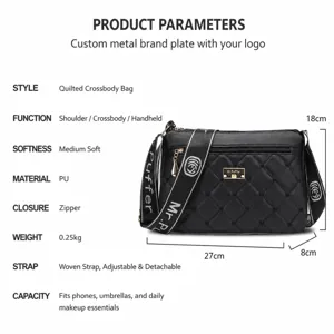 Mr. Puffer 2025 nouveau sac bandoulière matelassé design élégant grande capacité pour femme