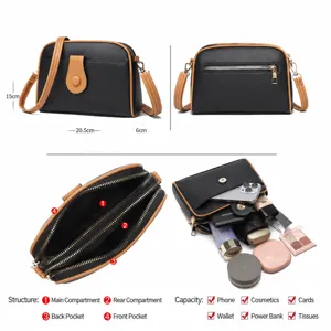 Women crossbody bag PU leather shell bag multi-pocket casual shoulder bag handbag