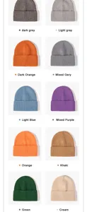Detailed view showcasing multiple color options of the cozy ribbed knit winter beanie hat.