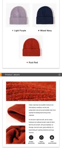 Knit beanie detail winter warm soft woolen cap comfortable outdoor solid color fashion hat style