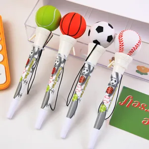 Novedad bolígrafos catapulta pelota deportiva papetería creativa antiestrés set de 4