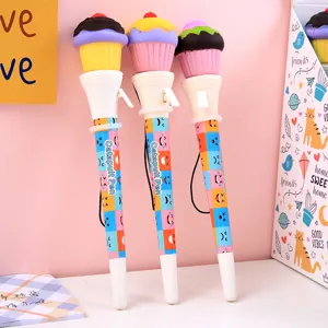 Lindo bolígrafo catapulta pastel novedad descompresión rebote divertido papelería juguete escolar.