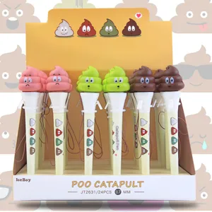 Bolígrafo gel catapulta caca divertido novedad dibujo descompresión papelería 24pzs