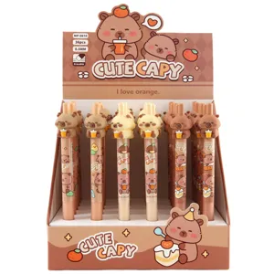 Penne gel cancellabili Capybara carine 0.5mm inchiostro nero set cancelleria 36 pz espositore