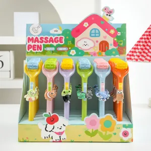 Cute Cartoon Mechanical Pencil With Rolling Massage Roller Resin Animal Pendant Creative Student Stationery