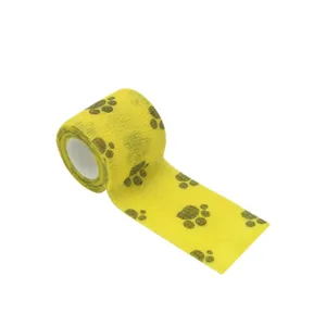 Bandage Élastique Adhésif pour Animaux Respirant Imperméable Enveloppe de Premiers Secours pour Soins des Plaies Chiens Chats