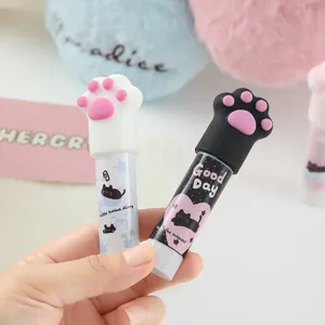 Cute cat paw solid glue stick high viscosity quick drying student stationery craft glue tool.