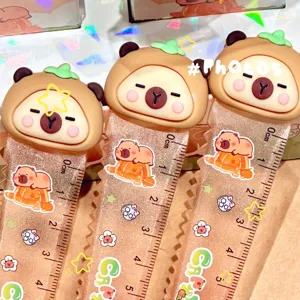 Regla de goma suave capybara bonita papelería de estudiantes herramienta de