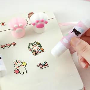 Cute solid glue stick for students, high viscosity quick-drying office stationery DIY tool.