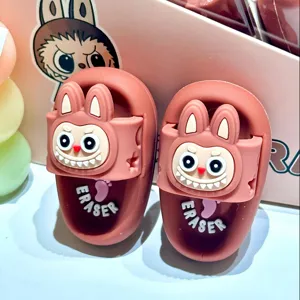 Mini gomme en forme de pantoufle de dessin animé avec monstre, beau cadeau de papeterie.
