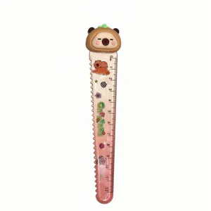 Lindo regla flexible de goma suave capibara 12cm papelería de onda herramienta escolar