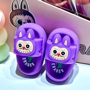 Gomme mini pantoufle mignon dessin animé papeterie créative violet nouveauté école fournitures