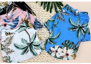 Hawaiian style pet dog shirt summer tropical leaf print puppy clothes cute pet apparel