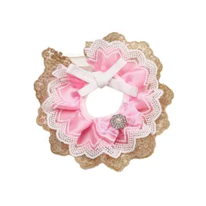 Cute Lace Pet Bib Cat Collar With Bowknot Artificial Pearl Adjustable Princess Style Dog Neckwear Pet Accessories
