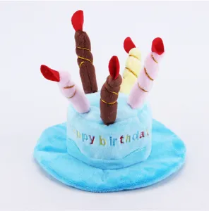 Chapeau d'anniversaire en peluche pour animal de compagnie chien chat mignon accessoire