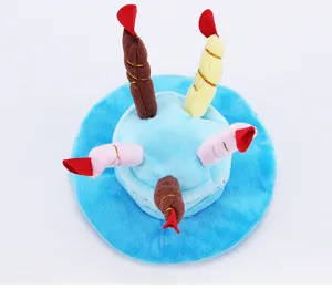 Mignon animal anniversaire gâteau chapeau peluche chat chien costume drôle fête coiffe