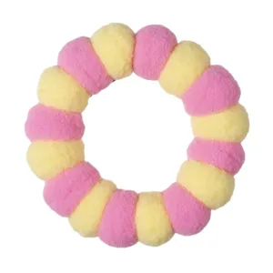 Plush cat recovery collar soft pet cone pink yellow donut design for anti licking surgery