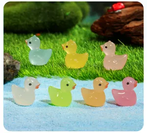 Mini lichtgevende hars eend figuren voor DIY micro landschap sprookjestuin decoratie en knutselen.