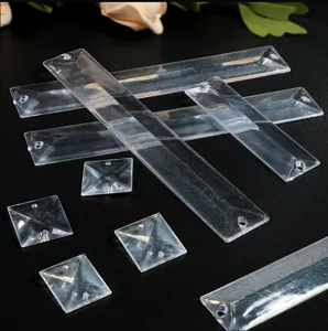 Set di strisce perle cristallo acrilico trasparente e perline quadrate per tende matrimonio.